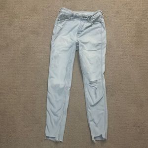 Extra High-Waisted Rockstar 360° Stretch Super-Skinny Ripped Jeans for Women 4